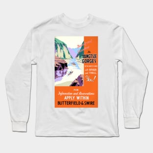 Vintage Travel Poster China The Yangtsze Gorges Long Sleeve T-Shirt